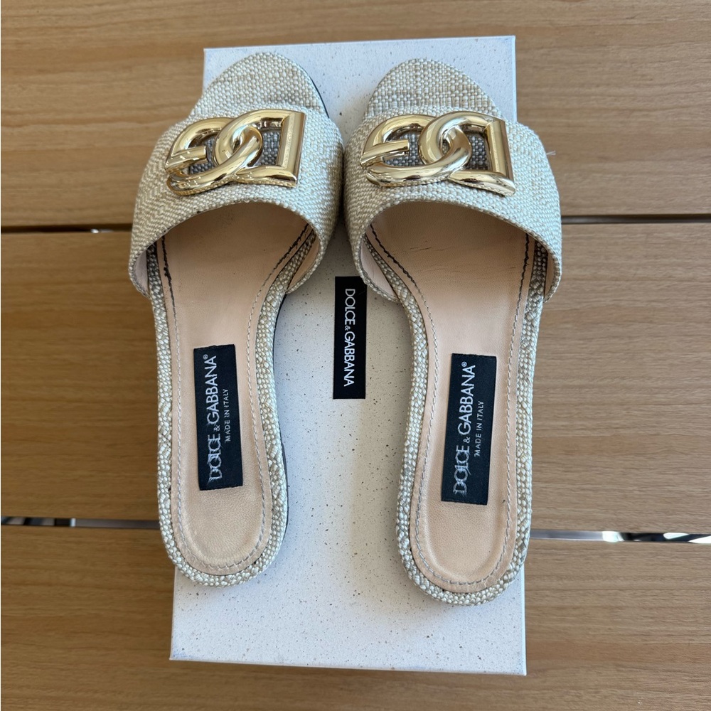 Dolce & Gabbana slides CIABATTA FLAT TELA RAFIA